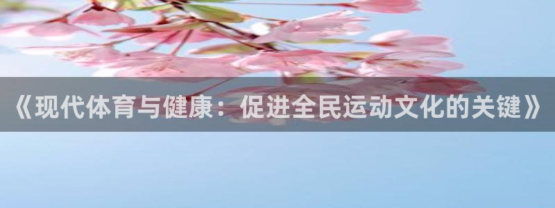 杏运体育游戏：《现代体育与健康：促进全民运动文化的关键》